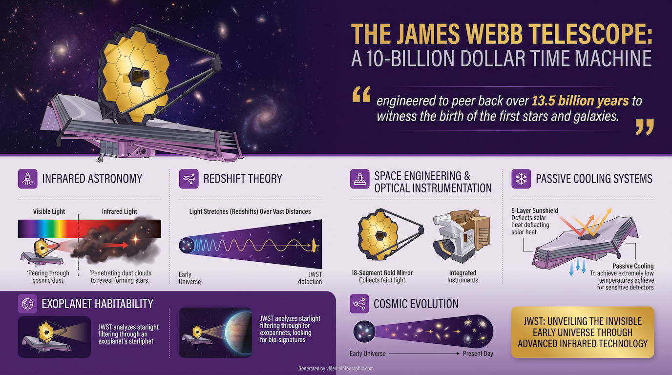 The James Webb Space Telescope: A 10-Billion Dollar Time Machine infographic